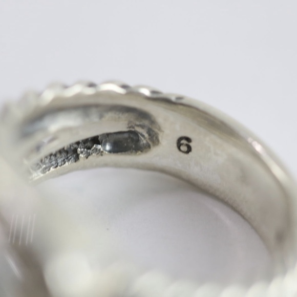 David Yurman 11mm Prasiolite Albion Diamond Ring - Picture 5 of 8